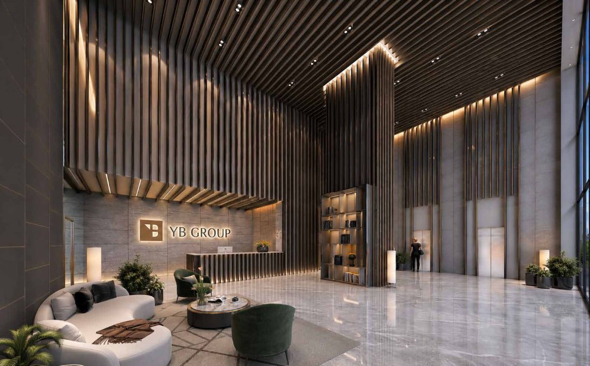 Double-height lobby